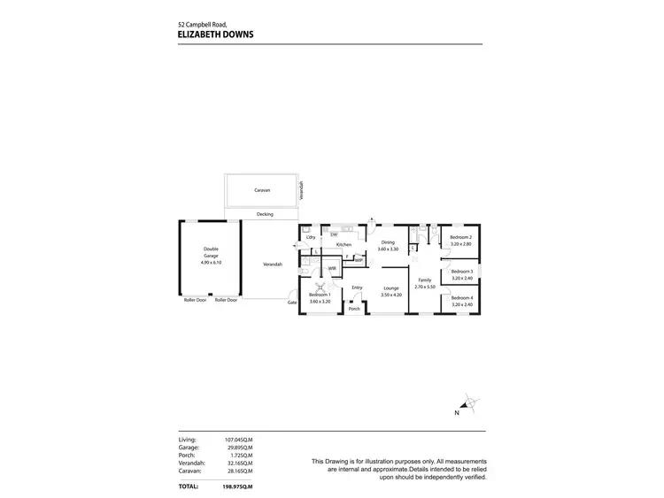 Floorplan of Homely house listing, 52 Campbell Road, Elizabeth Downs SA 5113