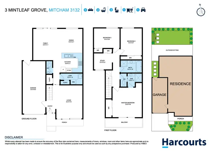 Floorplan of Homely townhouse listing, 3 Mintleaf Grove, Mitcham VIC 3132