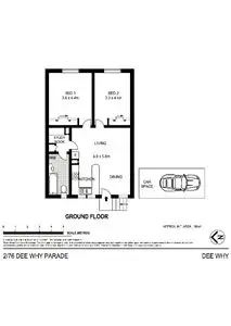 Floorplan of Homely unit listing, 2/76 Dee Why Parade, Dee Why NSW