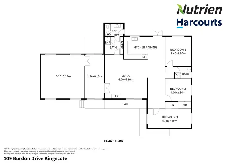 Floorplan of Homely house listing, 109 Burdon Drive, Kingscote SA 5223