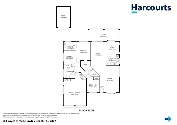 Floorplan of Homely house listing, 104 Joyce Street, Hawley Beach TAS 7307