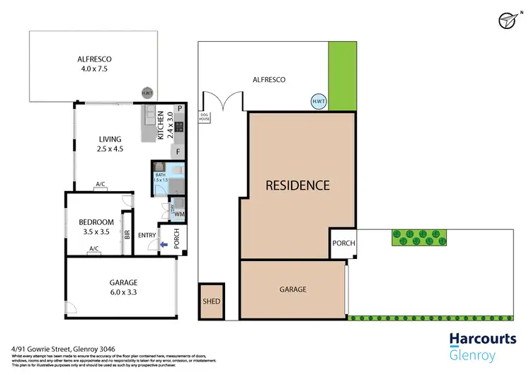 Floorplan of Homely unit listing, 4/91 Gowrie Street, Glenroy VIC 3046