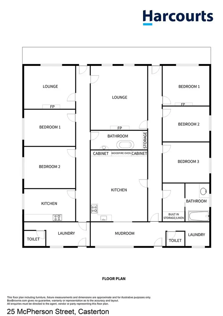 Floorplan of Homely semi-detached listing, 25 McPherson Street, Casterton VIC 3311