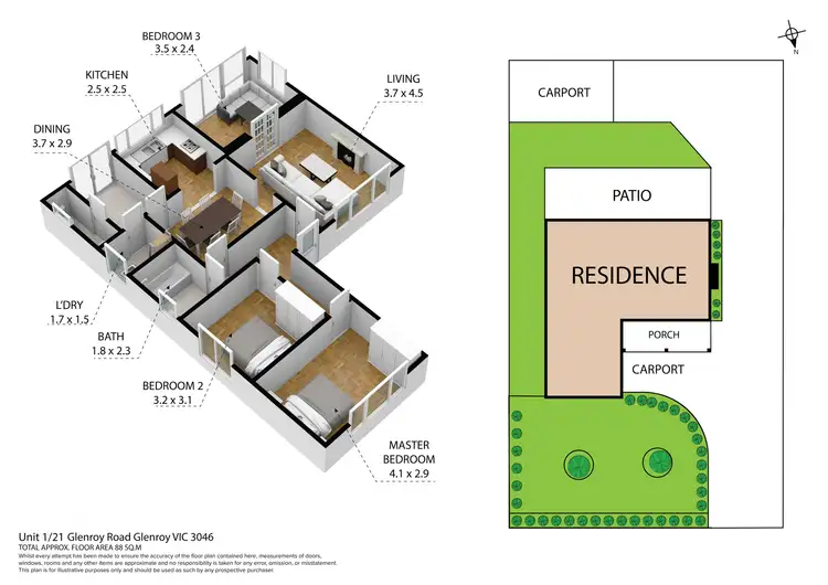 Floorplan of Homely unit listing, 1/21 Glenroy Road, Glenroy VIC 3046