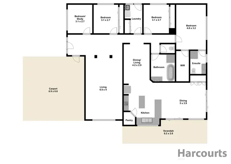 Floorplan of Homely house listing, 5 Rafter Court, Moe VIC 3825