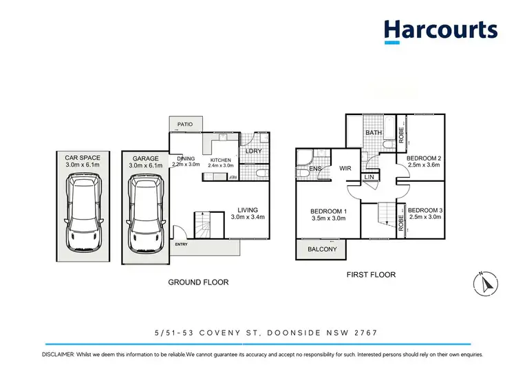 Floorplan of Homely townhouse listing, 5/51 Coveny Street, Doonside NSW 2767