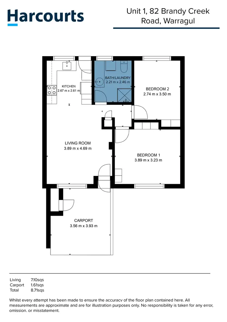 Floorplan of Homely unit listing, 1/82 Brandy Creek Road, Warragul VIC 3820