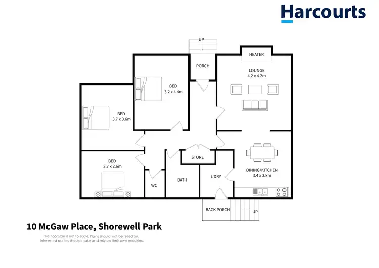 Floorplan of Homely house listing, 10 McGaw Place, Shorewell Park TAS 7320