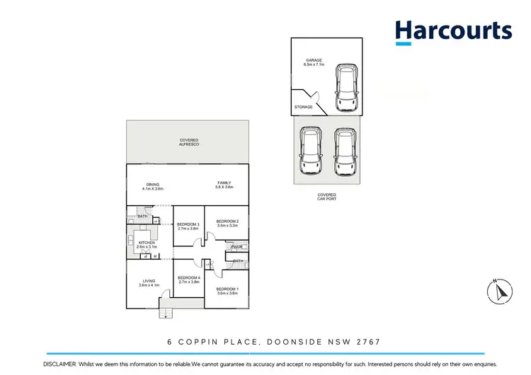 Floorplan of Homely house listing, 6 Coppin Place, Doonside NSW 2767