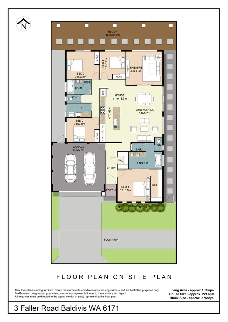 Floorplan of Homely house listing, 3 Faller Road, Baldivis WA 6171