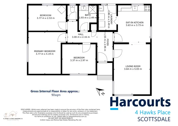 Floorplan of Homely house listing, 4 Hawkes Place, Scottsdale TAS 7260