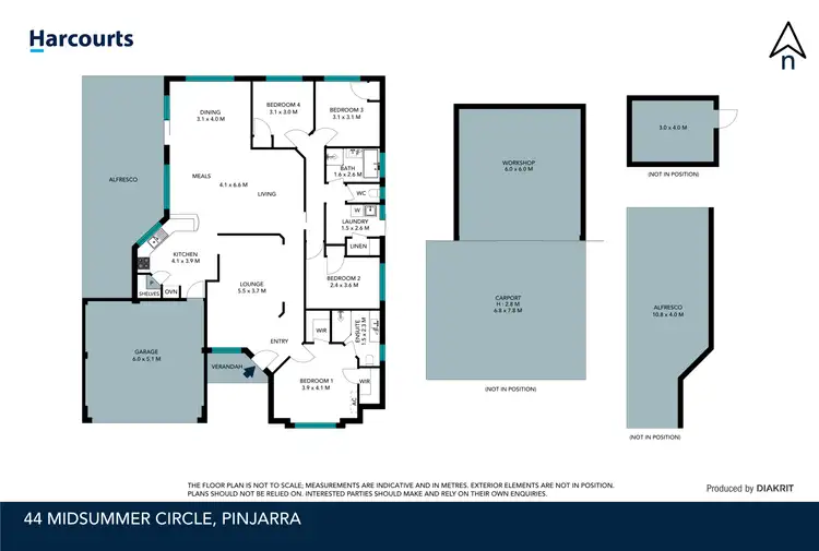 Floorplan of Homely house listing, 44 Midsummer Circle, Pinjarra WA 6208