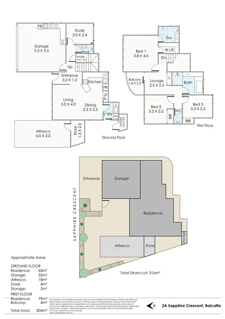 Floorplan of Homely house listing, 2A Sapphire Crescent, Balcatta WA 6021