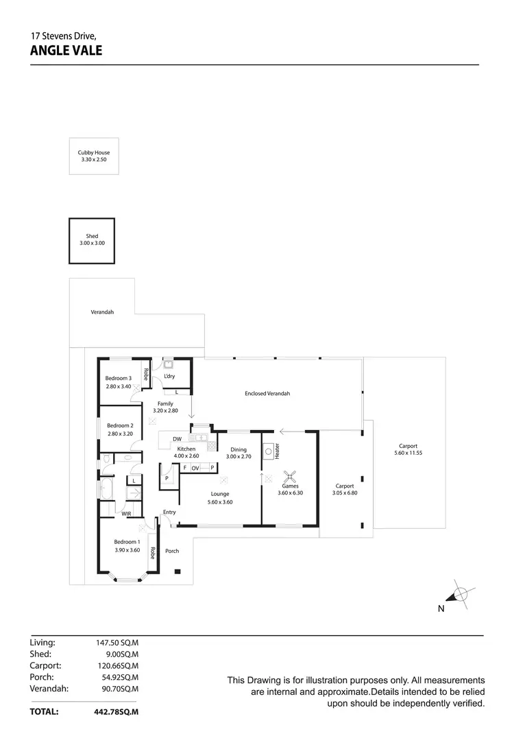 Floorplan of Homely house listing, 17 Stevens Drive, Angle Vale SA 5117