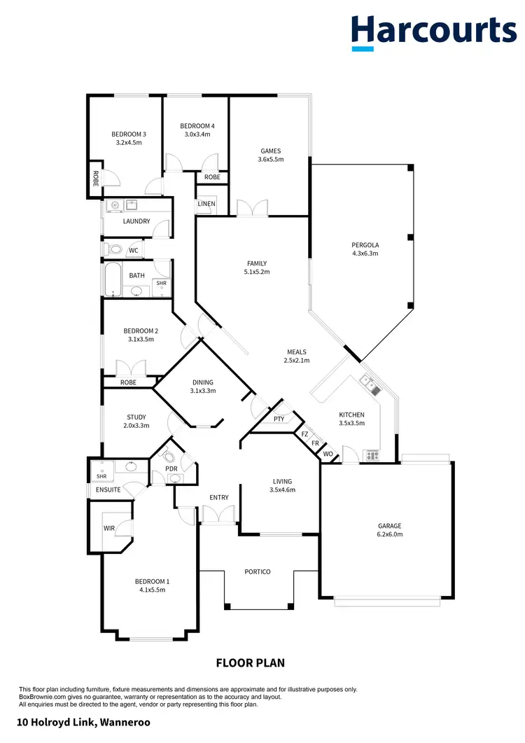 Floorplan of Homely house listing, 10 Holroyd Link, Wanneroo WA 6065