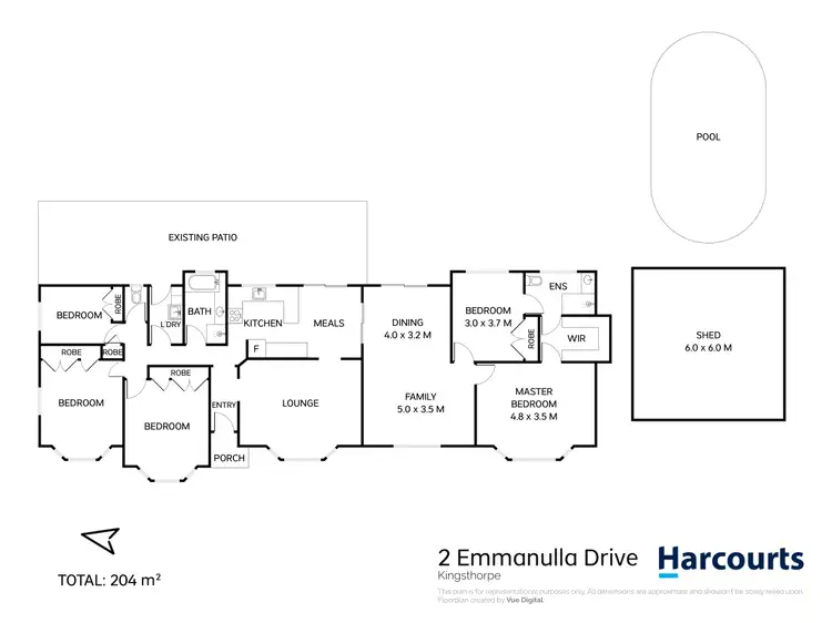 Floorplan of Homely house listing, 2 Emmanulla Drive, Kingsthorpe QLD 4400