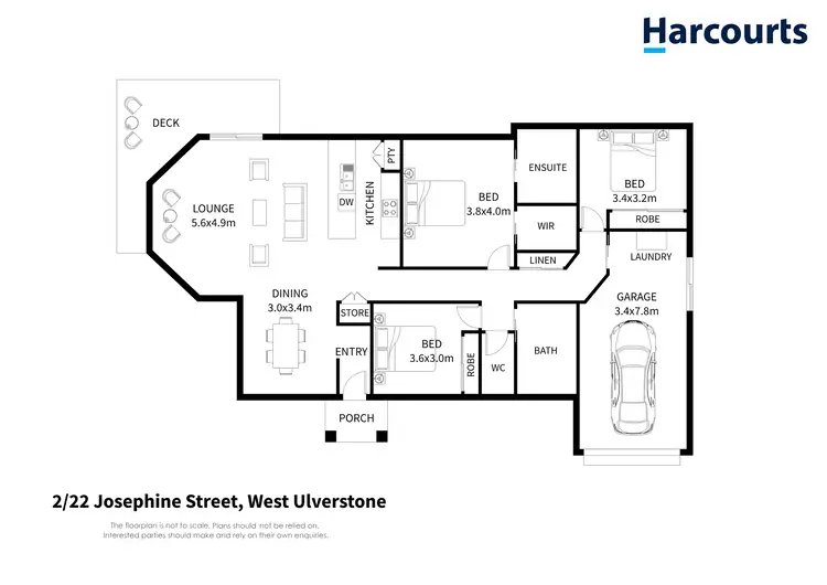 Floorplan of Homely unit listing, 2/22 Josephine Street, West Ulverstone TAS 7315