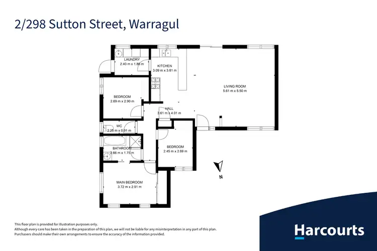 Floorplan of Homely unit listing, 2/298 Sutton Street, Warragul VIC 3820