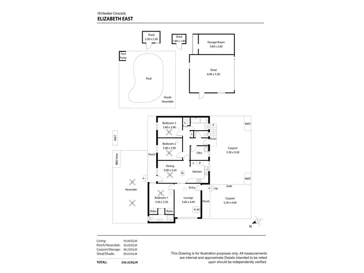 Floorplan of Homely house listing, 18 Hawker Crescent, Elizabeth East SA 5112