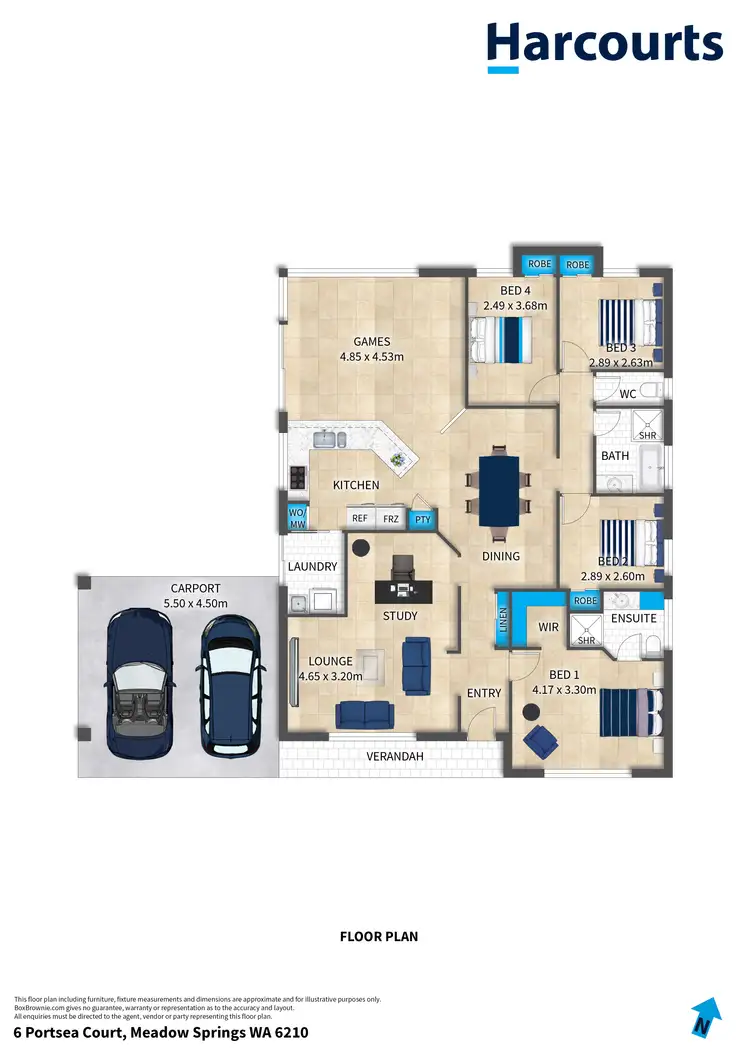 Floorplan of Homely house listing, 6 Portsea Court, Meadow Springs WA 6210