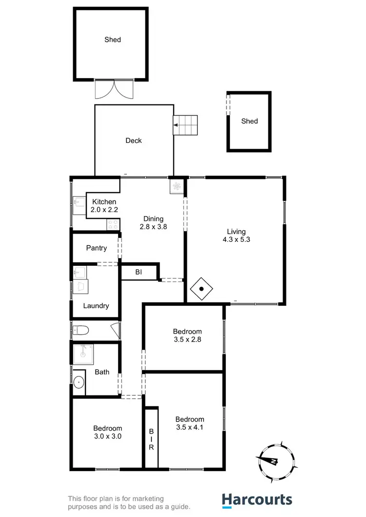 Floorplan of Homely house listing, 1 Beaufort Place, Derwent Park TAS 7009