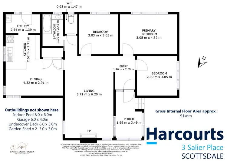 Floorplan of Homely house listing, 3 Salier Place, Scottsdale TAS 7260
