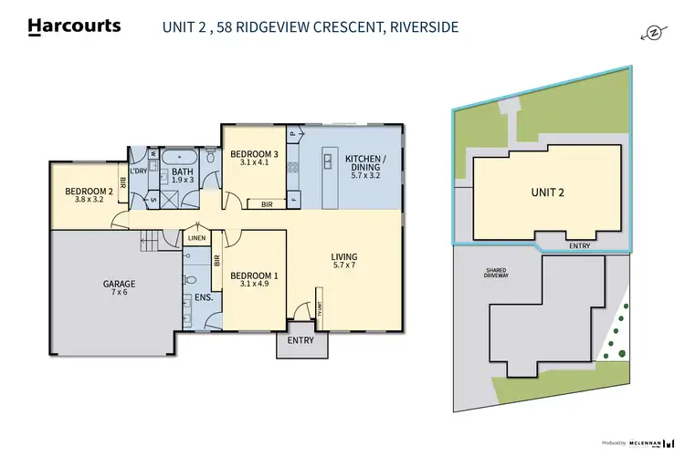 Floorplan of Homely unit listing, 2/58 Ridgeview Crescent, Riverside TAS 7250