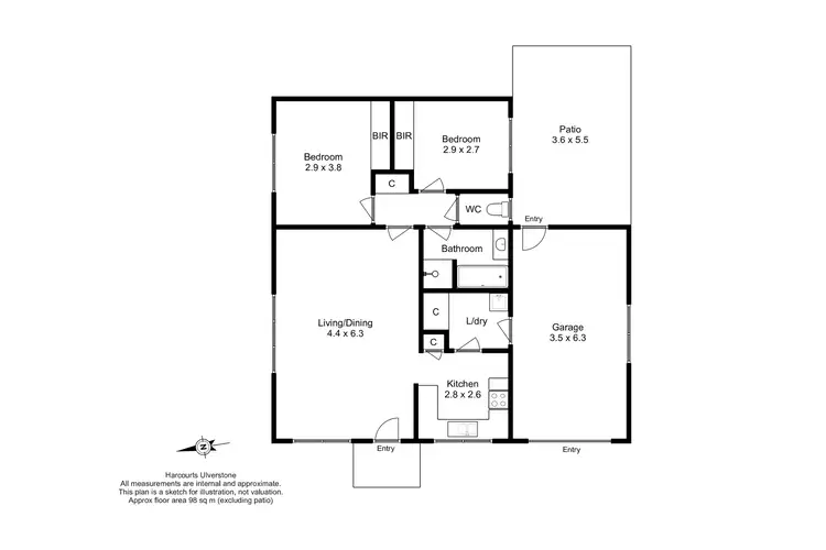 Floorplan of Homely unit listing, 2/18 Hobbs Parade, West Ulverstone TAS 7315
