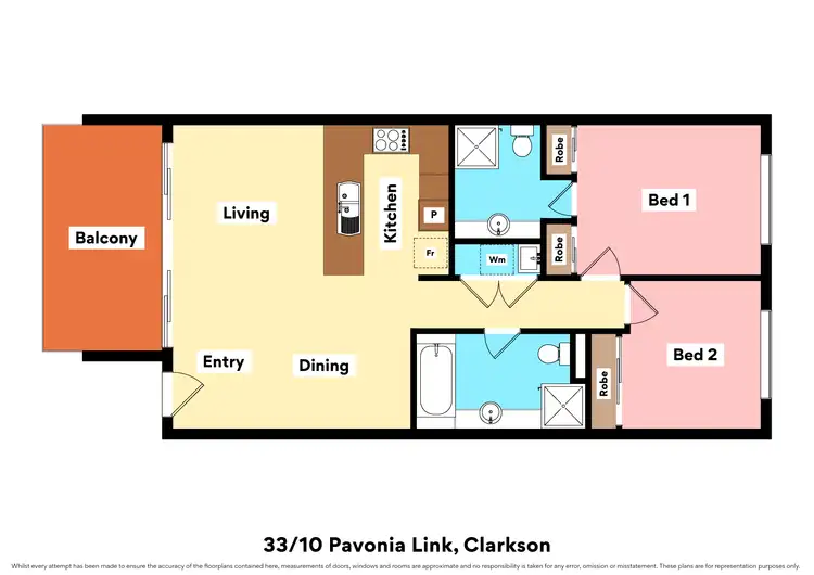 Floorplan of Homely apartment listing, 33/10 Pavonia Link, Clarkson WA 6030
