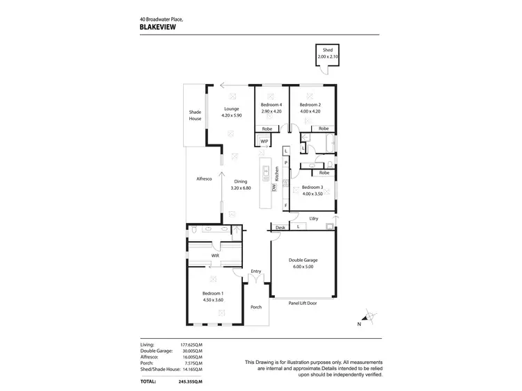 Floorplan of Homely house listing, 40 Broadwater Place, Blakeview SA 5114
