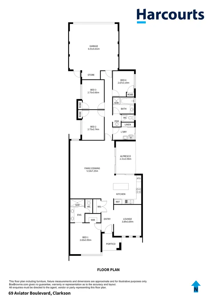 Floorplan of Homely house listing, 69 Aviator Boulevard, Clarkson WA 6030