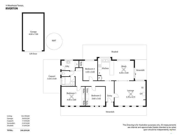 Floorplan of Homely house listing, 14 Moorhouse Terrace, Riverton SA 5412