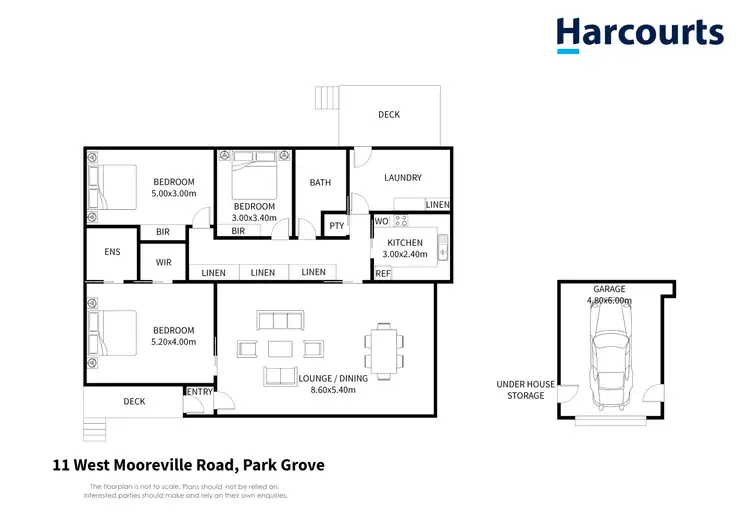 Floorplan of Homely house listing, 11 West Mooreville Road, Park Grove TAS 7320