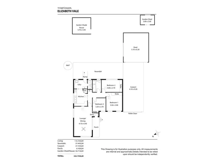 Floorplan of Homely house listing, 14 Joel Crescent, Elizabeth Vale SA 5112
