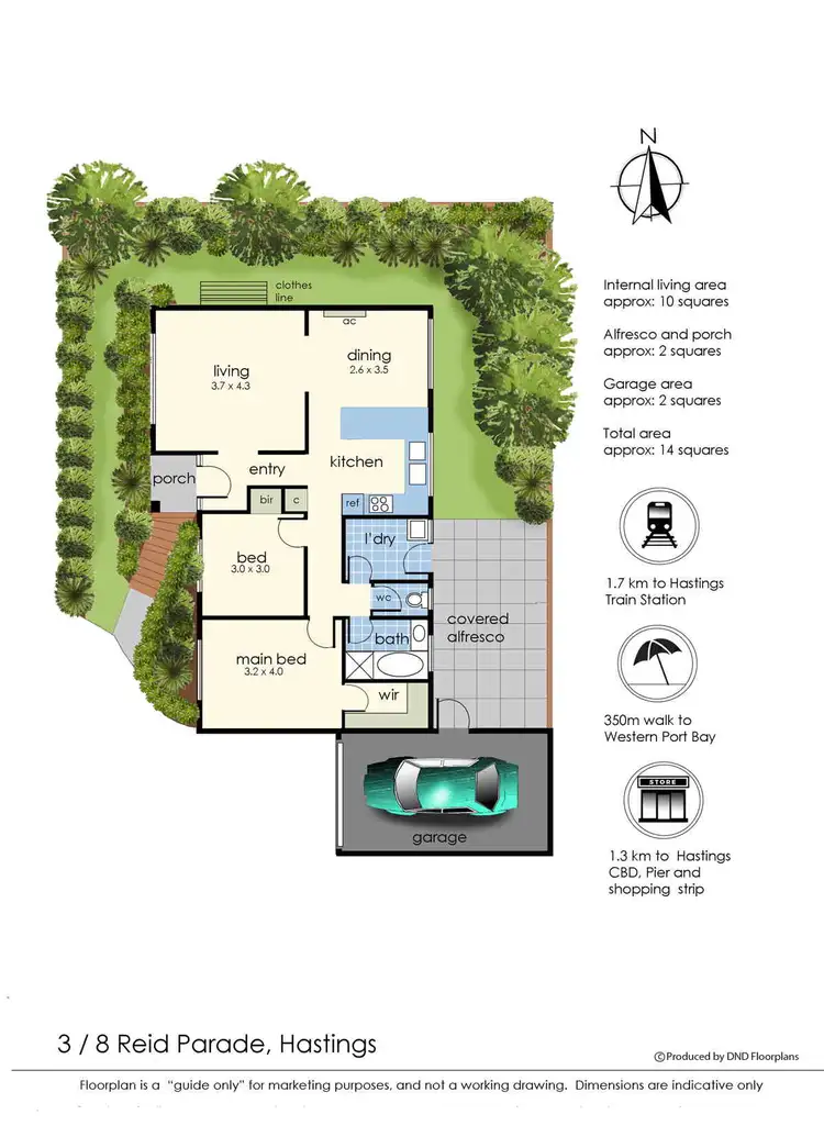 Floorplan of Homely unit listing, 3/8 Reid Parade, Hastings VIC 3915