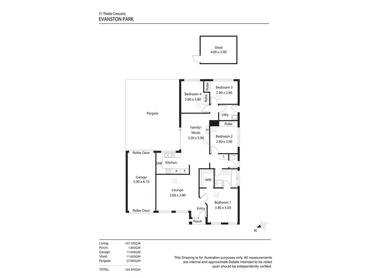 Floorplan of Homely house listing, 31 Thiele Crescent, Evanston Park SA 5116