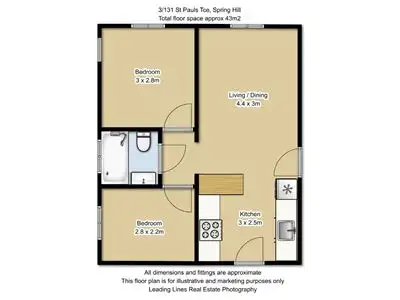 Floorplan of Homely apartment listing, 3/131 St Pauls Terrace, Spring Hill QLD