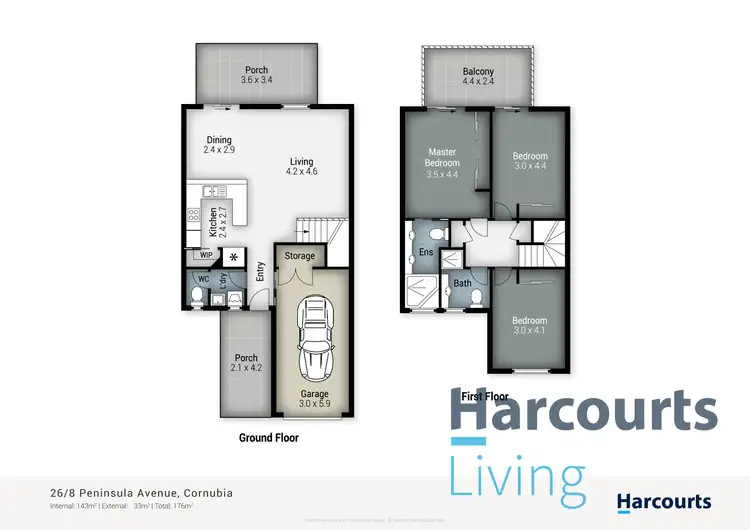 Floorplan of Homely townhouse listing, 26/8 Peninsula Avenue, Cornubia QLD 4130
