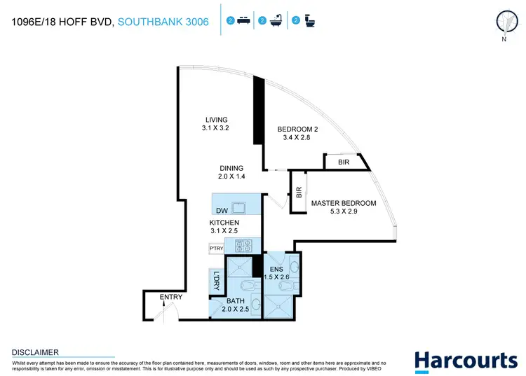 Floorplan of Homely apartment listing, 1906/18 Hoff Boulevard, Southbank VIC 3006