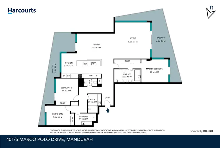 Floorplan of Homely apartment listing, 401/5 Marco Polo Drive, Mandurah WA 6210