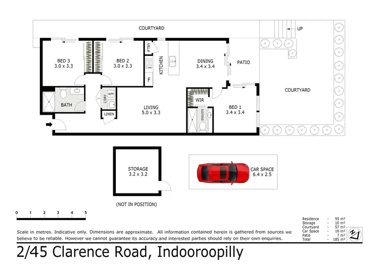 Floorplan of Homely apartment listing, 2/45 Clarence Road, Indooroopilly QLD 4068