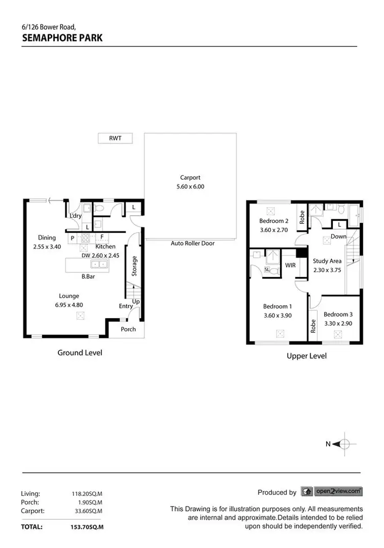Floorplan of Homely townhouse listing, 6/126 Bower Road, Semaphore Park SA 5019