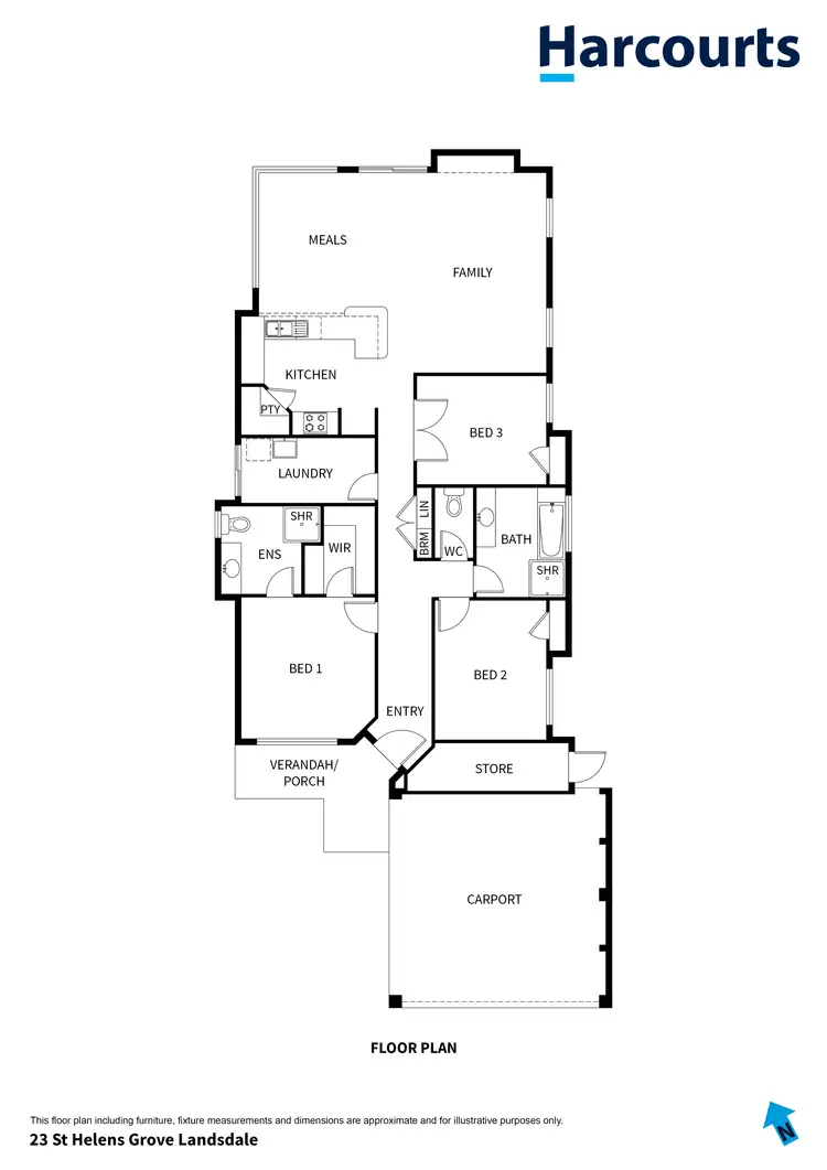Floorplan of Homely house listing, 23 St Helens Grove, Landsdale WA 6065