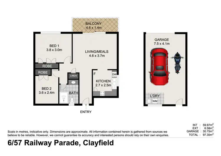 Floorplan of Homely unit listing, 6/57 Railway Parade, Clayfield QLD 4011