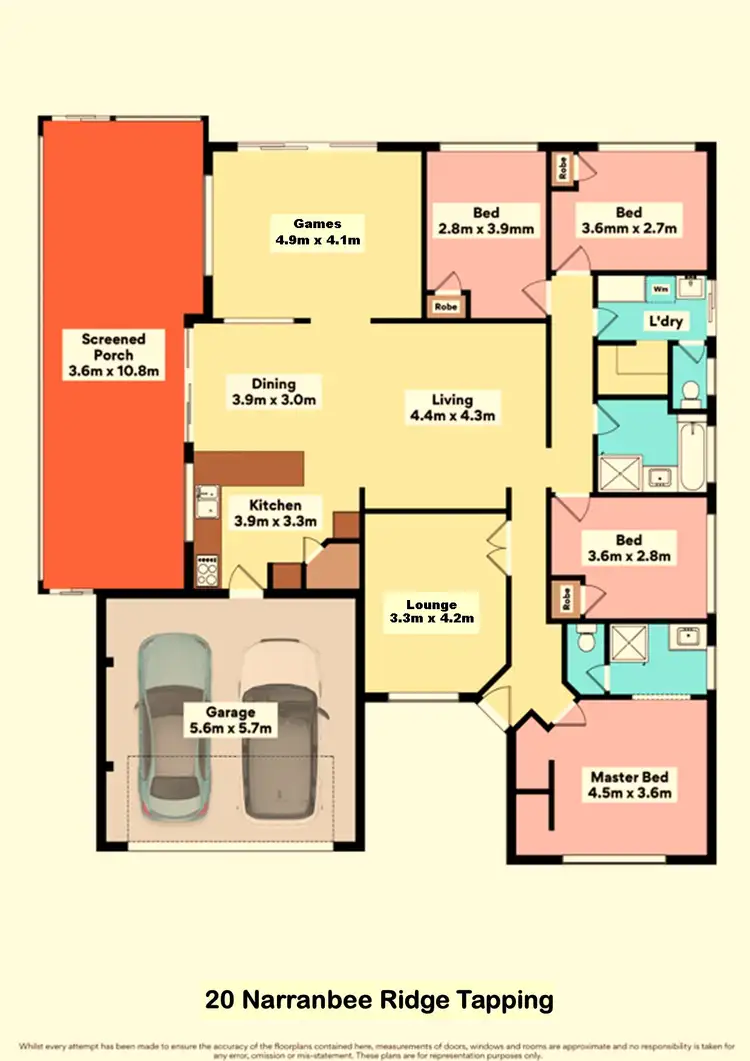 Floorplan of Homely house listing, 20 Narranbee Ridge, Tapping WA 6065