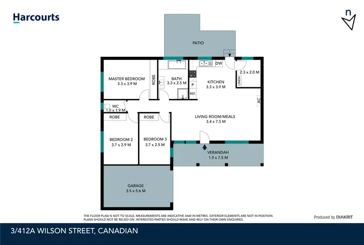 Floorplan of Homely unit listing, 3/412a Wilson Street, Canadian VIC 3350