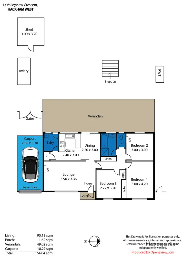 Floorplan of Homely house listing, 13 Valleyview Crescent, Hackham West SA 5163