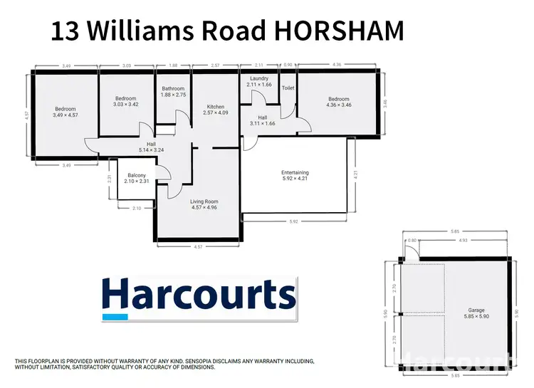 Floorplan of Homely house listing, 13 Williams Road, Horsham VIC 3400