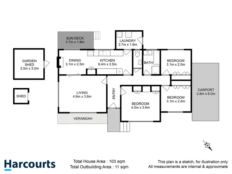 Floorplan of Homely house listing, 1 Shasta Avenue, Lutana TAS 7009