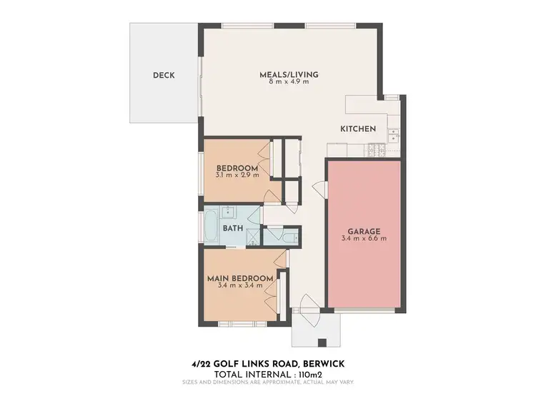 Floorplan of Homely unit listing, 4/22 Golf Links Road, Berwick VIC 3806